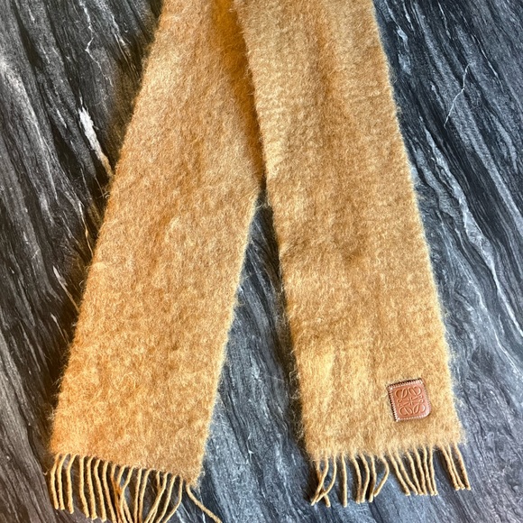 Loewe Anagram Appliquéd Fringed Mohair Scarf NWOT - Picture 2 of 6